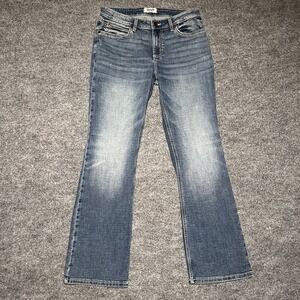 Wrangler Women's Bootcut Jeans Mid Rise 31/11x32 Light Wash Whiskered